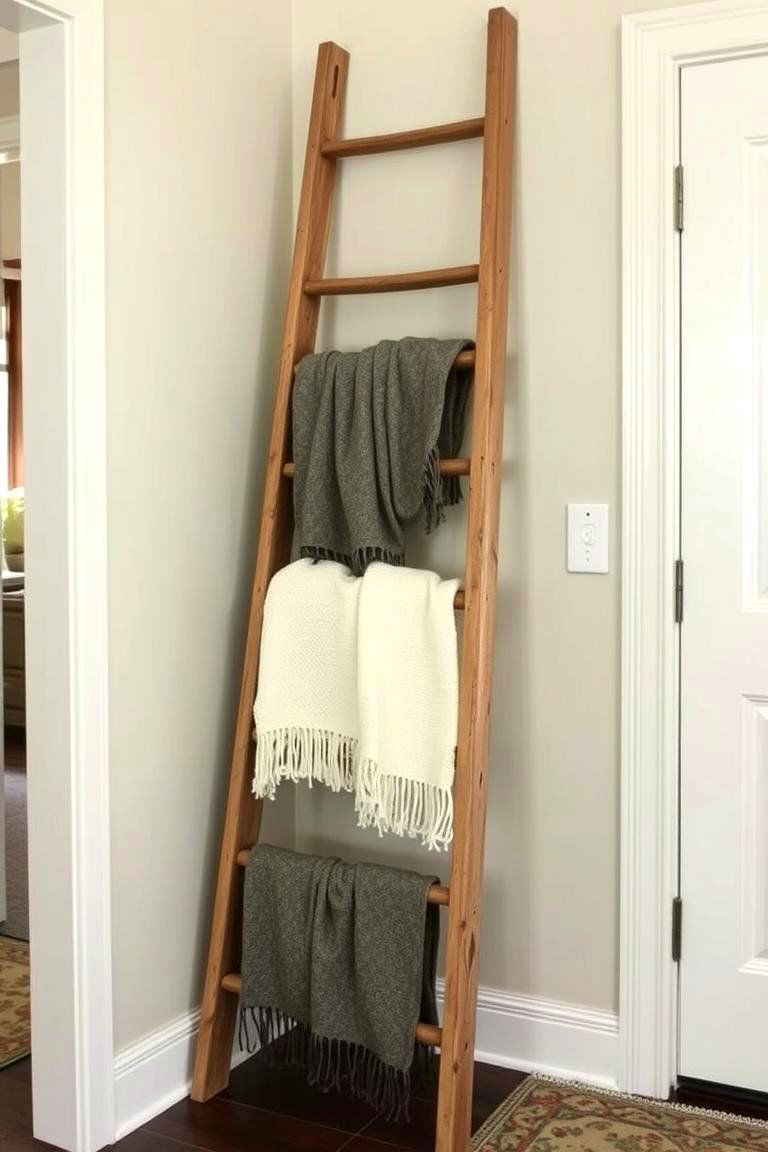 Add a Vintage Ladder for Decor - 24 Farmhouse Entryway Ideas