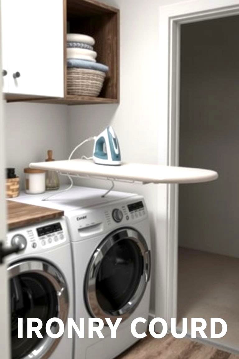 Add a Wall Mounted Ironing Board - 24 Laundry Room Storage Ideas