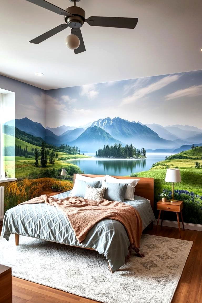 Add a Wall Mural or Artwork - 24 Small Guest Bedroom Ideas