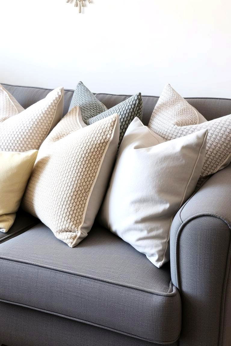 Adding Comfort with Gray Throw Pillows - 24 Gray Living Room Ideas