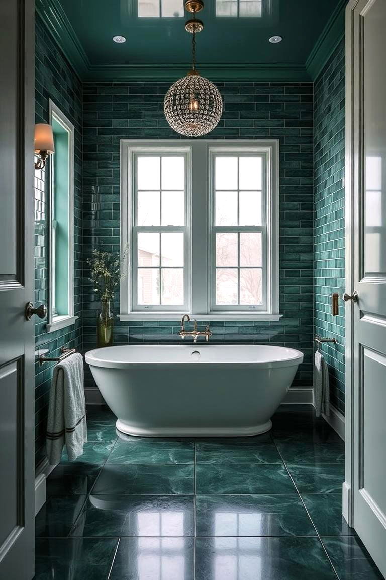 Adding Forest Green Tiling for a Luxurious Vibe - 24 Forest Green Bathroom Ideas