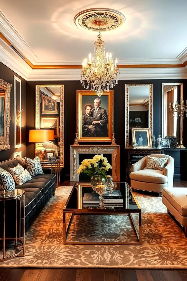 Adding Metallic Accents - 24 Living Room Design Ideas