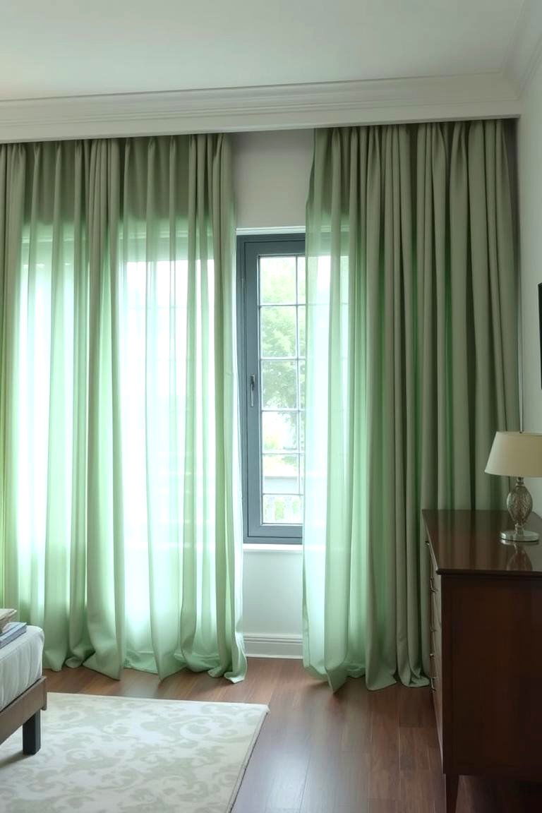 Adding Sage Green Curtains or Blinds - 24 Sage Green Bedroom Ideas