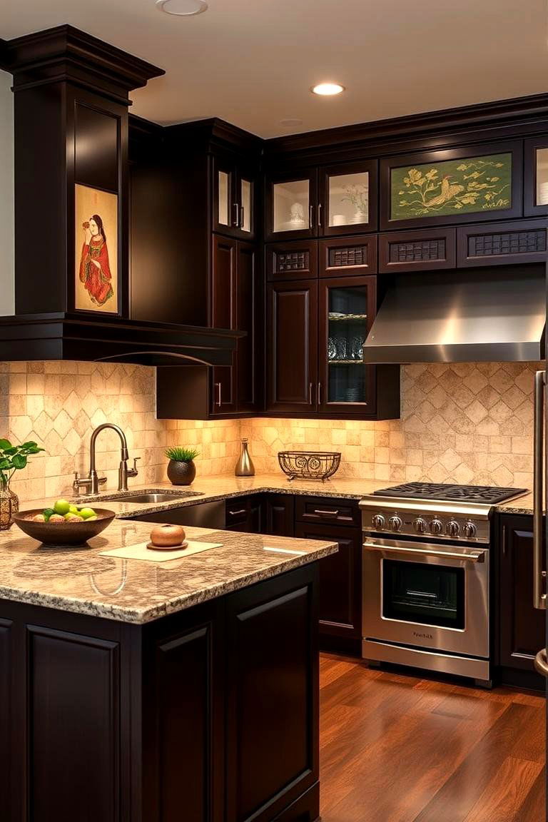 Adding Texture Through Backsplashes - 24 Kitchen With Dark Wood Floors