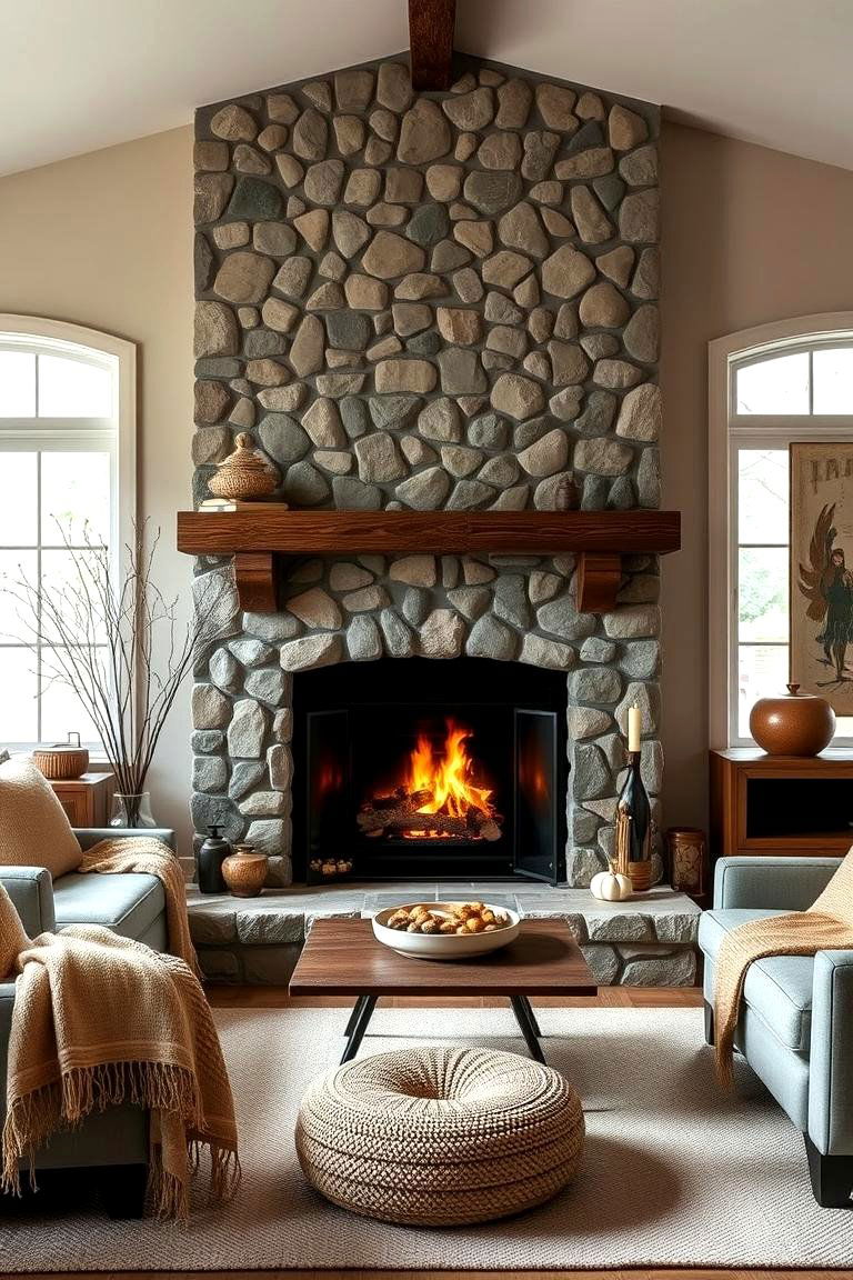 Adding a Cozy Fireplace - 24 Greige Living Room Ideas