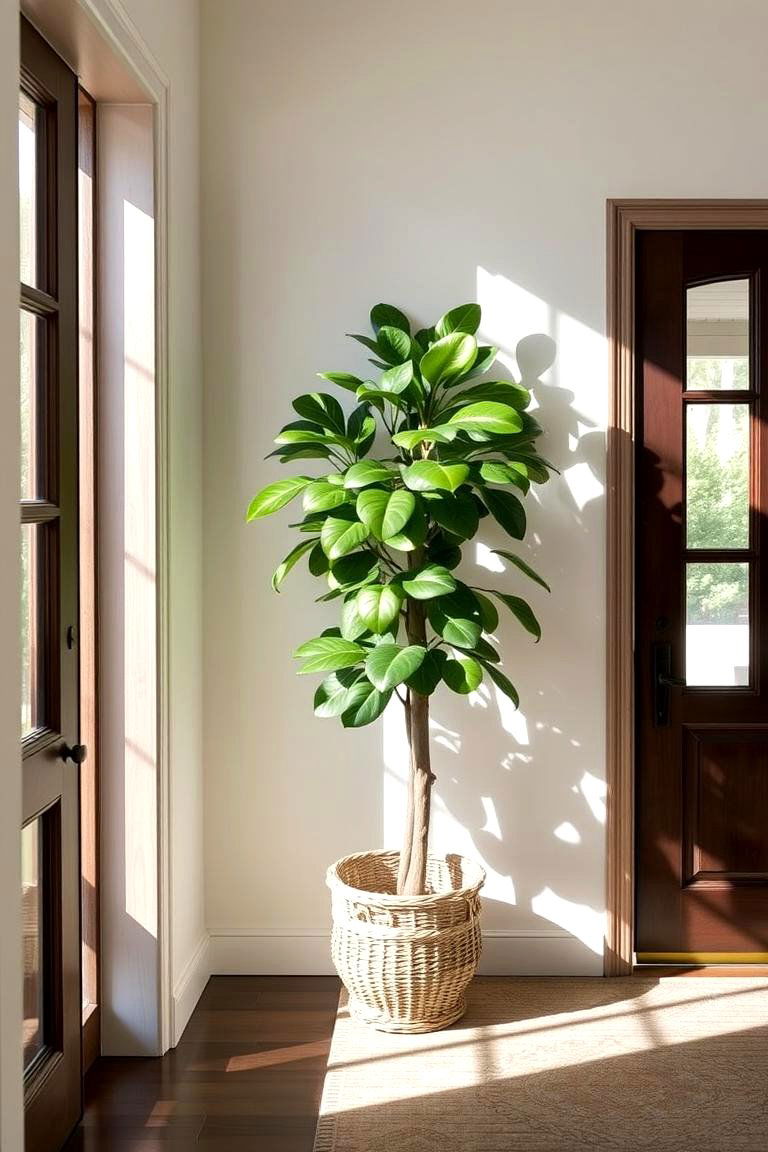 Adding a Touch of Nature with a Small Tree - 24 Modern Entryway Ideas