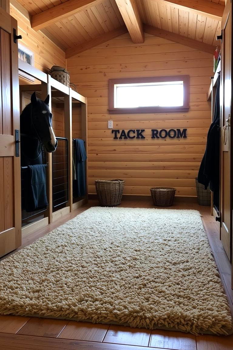 Adding a Washable Rug for Comfort - 24 Tack Room Ideas