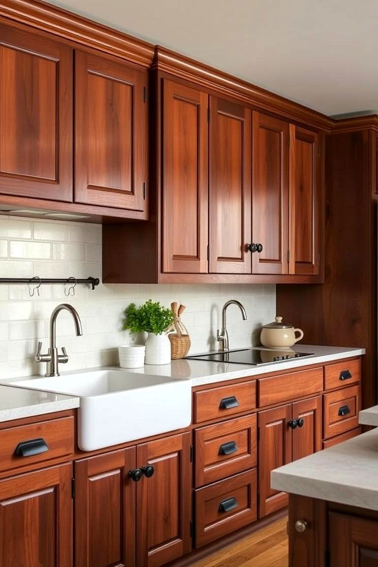 Adds Warmth and Elegance to Small Spaces - 24 Natural Cherry Kitchen Cabinets