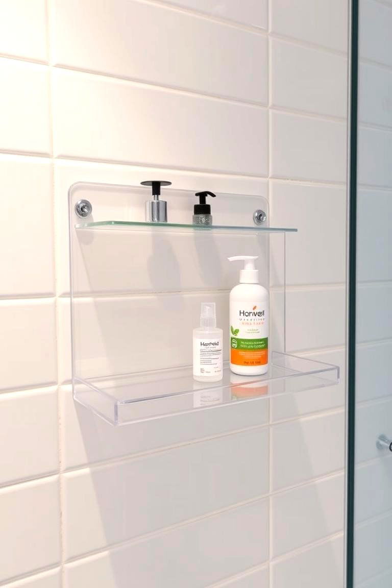 Adhesive Shower Shelves - 24 Shower Storage Ideas