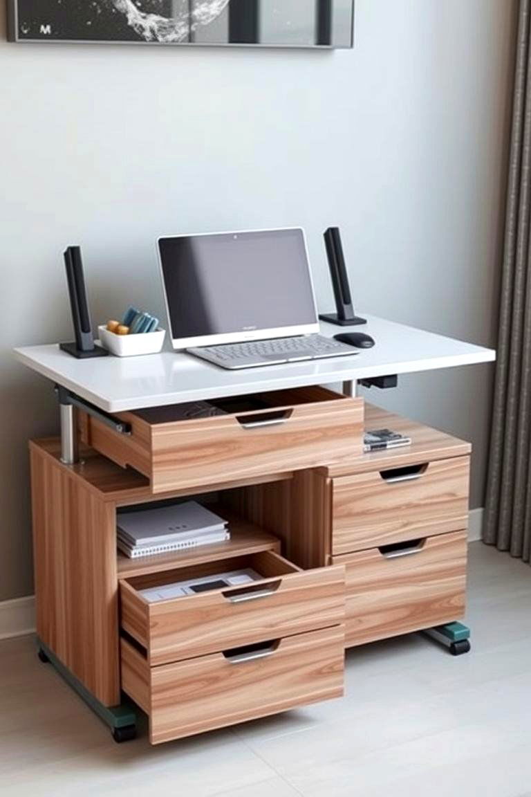 Adjustable Desk with Storage - 24 Desk Ideas