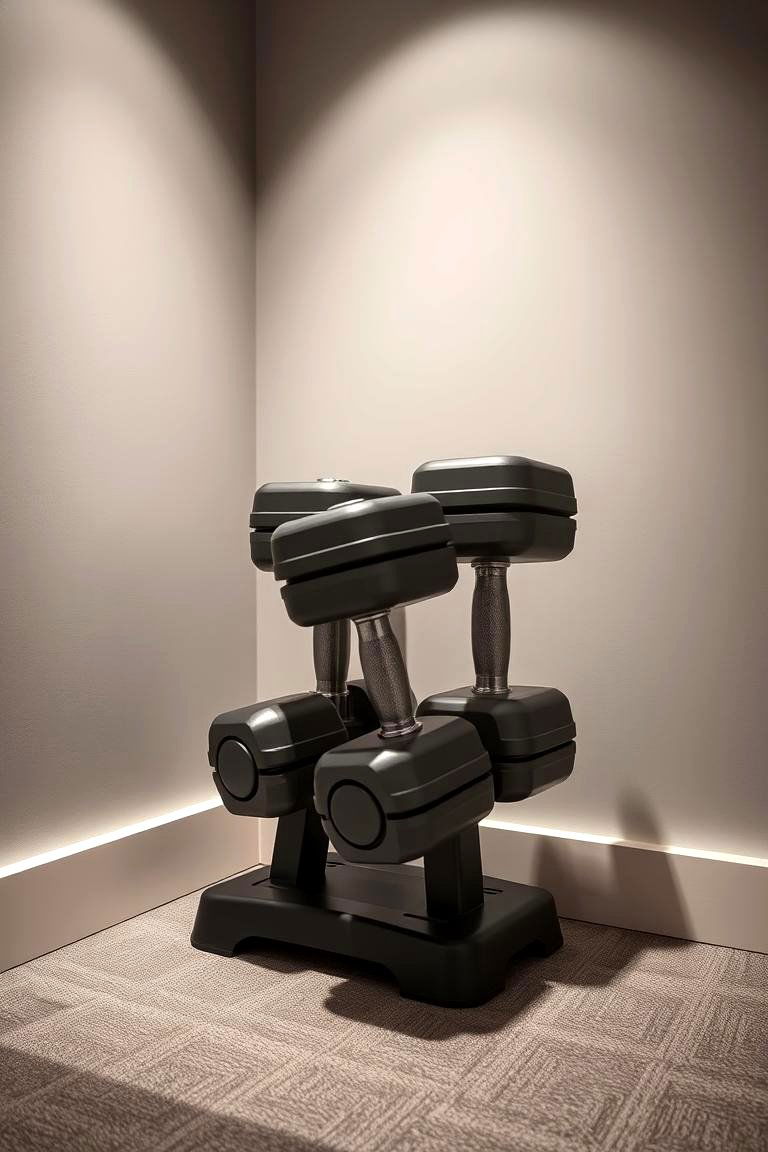Adjustable Dumbbells - 24 Small Home Gym Ideas