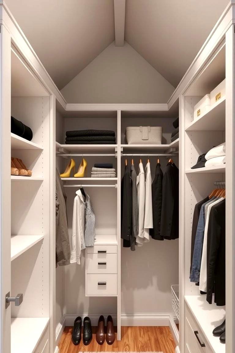 Adjustable Hanging Rods - 24 Sloped Ceiling Closet Ideas