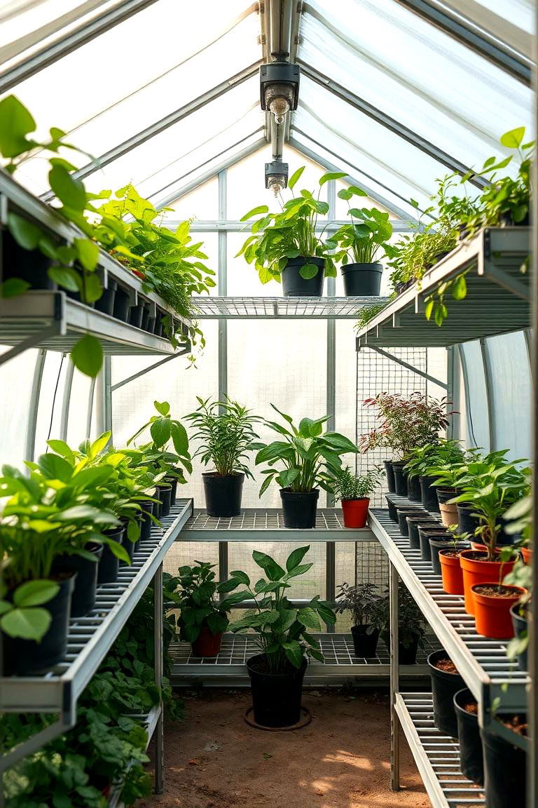 Adjustable Height Shelving - 24 Greenhouse Shelving Ideas