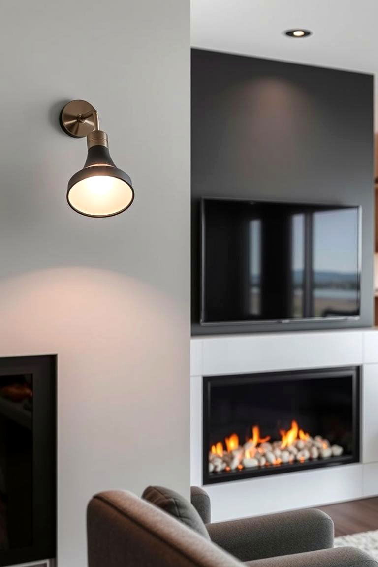 Adjustable LED Sconce - 24 Fireplace Sconces Ideas