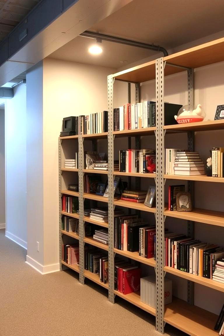 Adjustable Shelving for Flexible Storage - 24 Basement Furniture Ideas