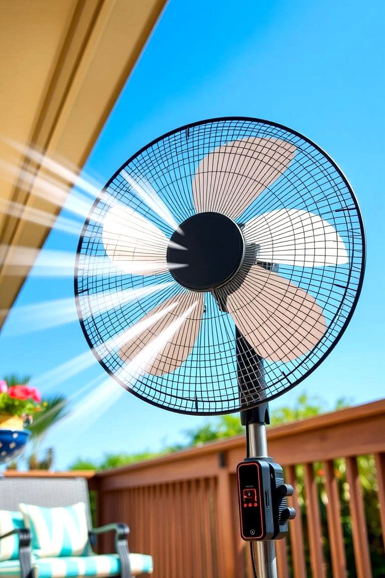 Adjustable Speed Fan - 24 Patio Fan Ideas