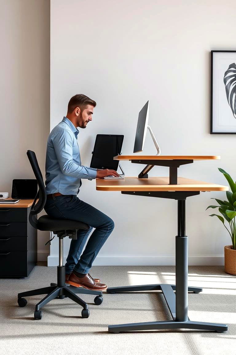 Adjustable Standing Desks - 24 Small Home Office Ideas
