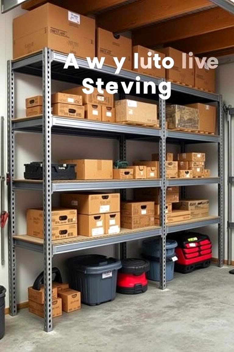Adjustable Steel Shelving for Heavy Loads - 24 Garage Shelving Ideas