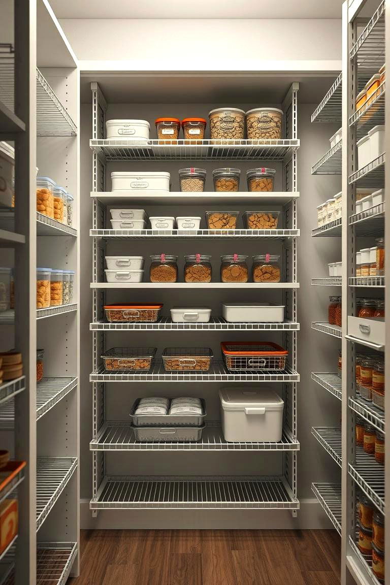 Adjustable Storage Racks - 24 Walk in Pantry Ideas