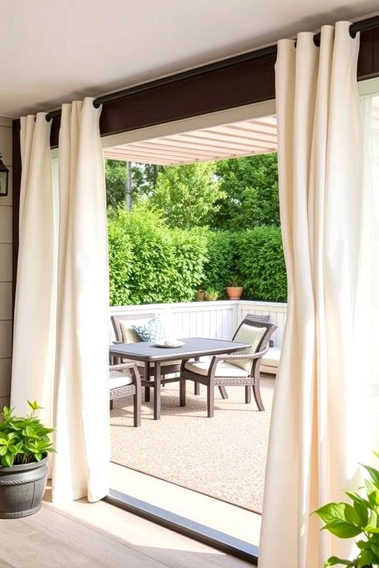 Adjustable Tie Top Patio Curtain Panels - 24 Patio Curtain Ideas
