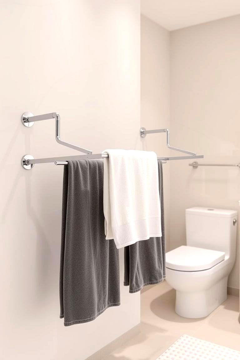 Adjustable Towel Rack - 24 Bathroom Towel Rack Ideas