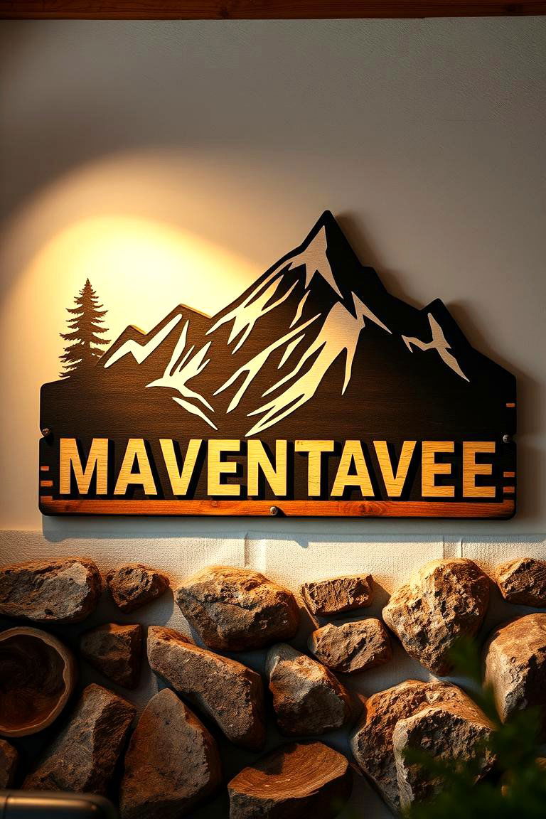 Adventure Inspired Mountain Sign - 24 Man Cave Sign Ideas