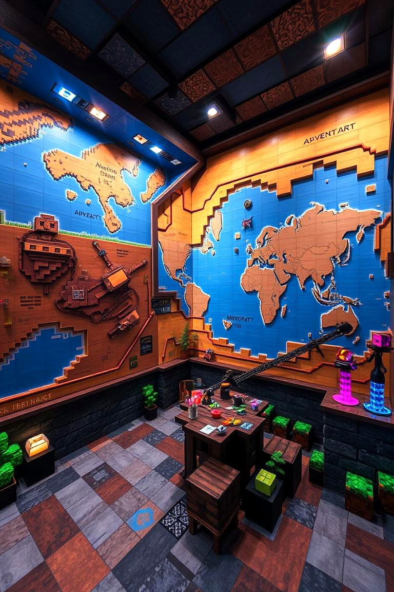 Adventure Map Chamber - 24 Minecraft Themed Bedroom Ideas