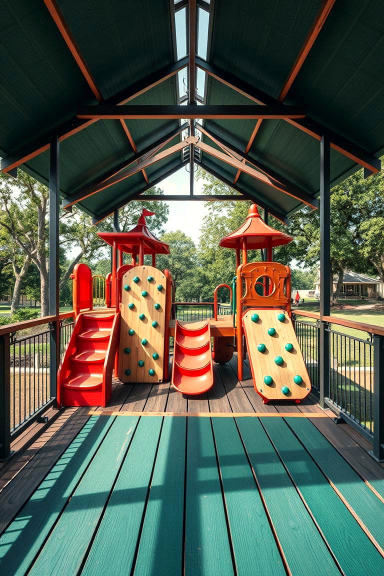Adventure Play Space Deck - 24 Ground Level Deck Ideas
