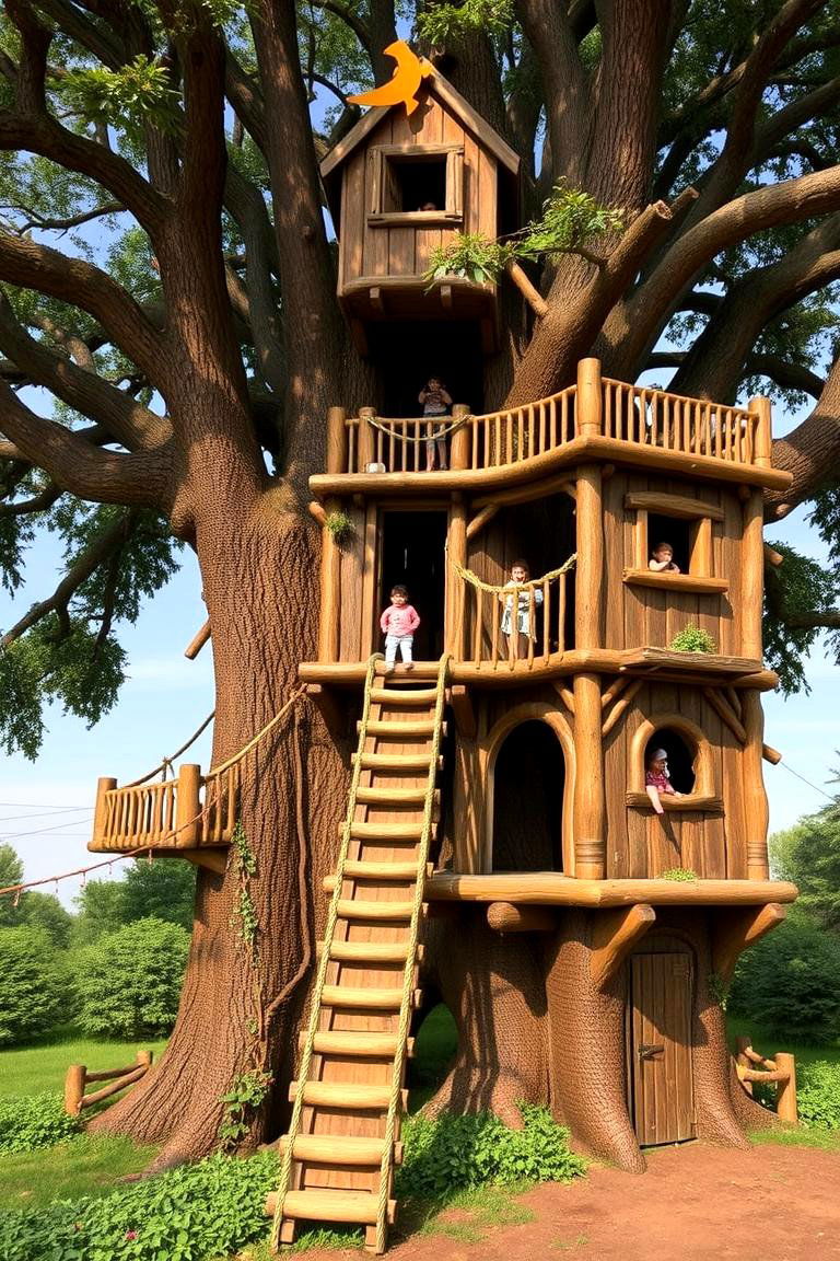 Adventure Themed Tree Fort - 24 Tree House Ideas