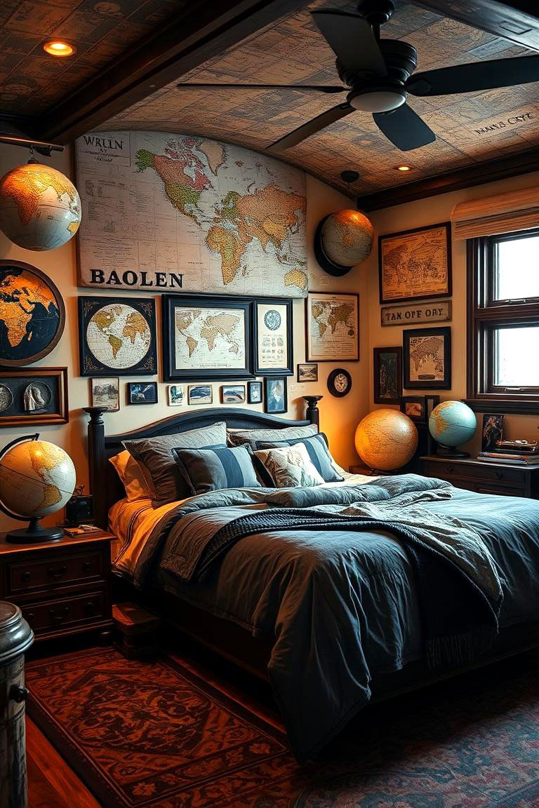 Adventure and Travel Retreat - 24 Man Cave Bedroom Ideas