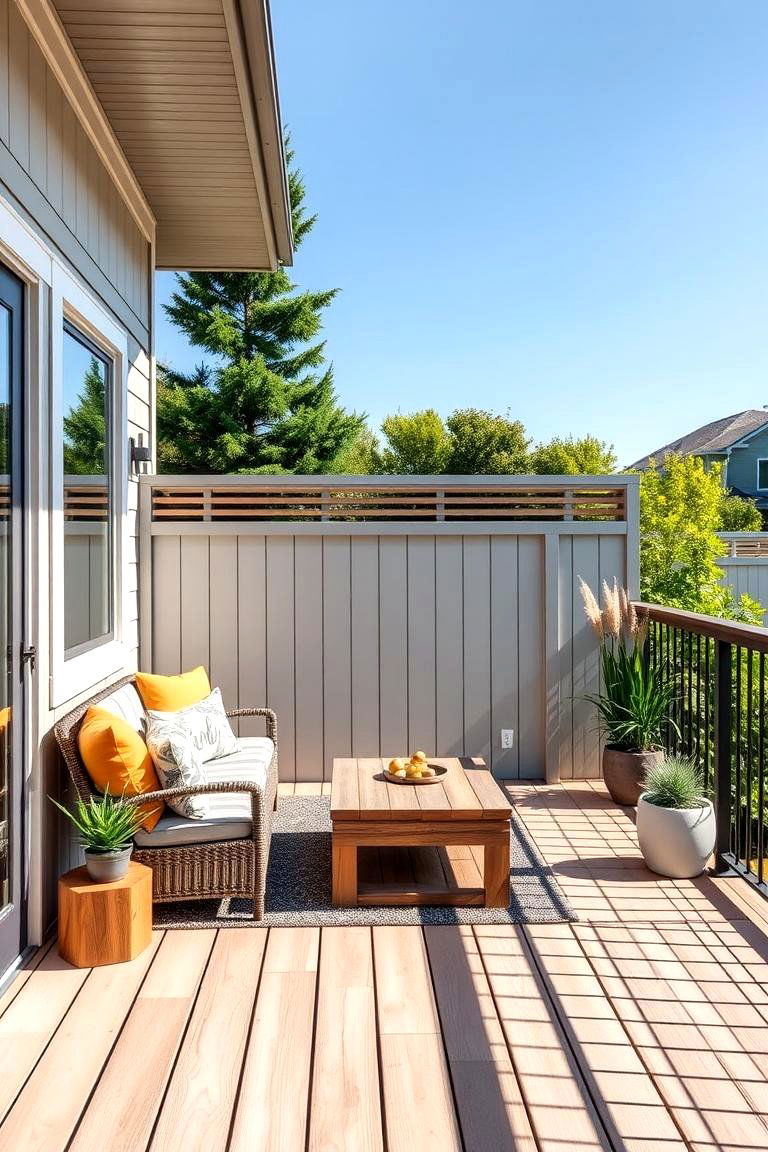 Aesthetic Appeal and Modern Design - 24 Deck With Privacy Wall