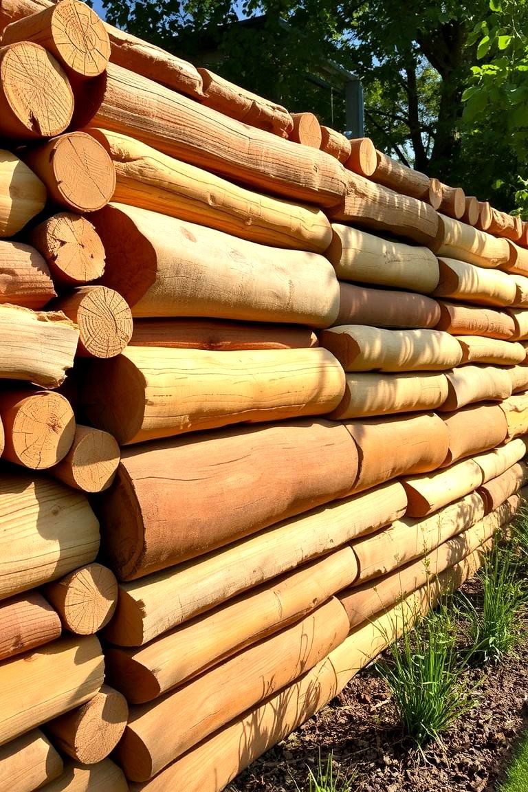 Affordable Landscape Timber Wall - 24 Inexpensive Retaining Wall Ideas