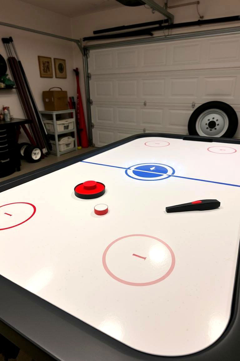 Air Hockey Excitement - 24 Garage Game Room Ideas