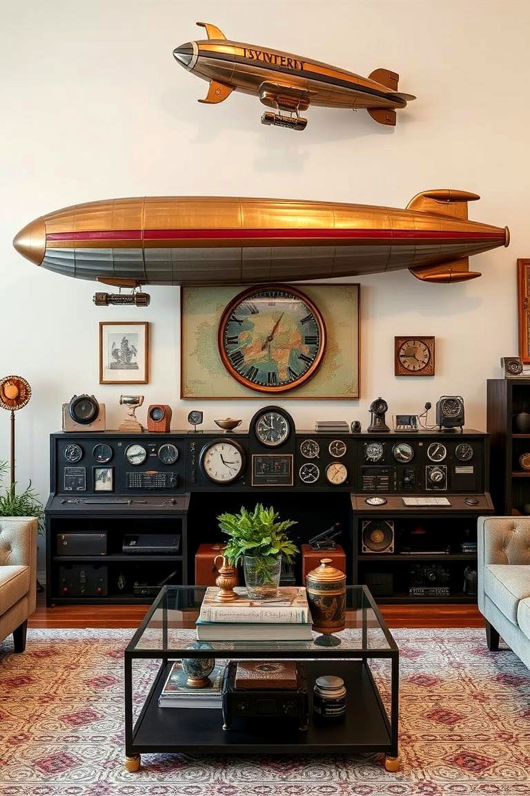 Airship Inspired Elements - 24 Steampunk Living Room Ideas