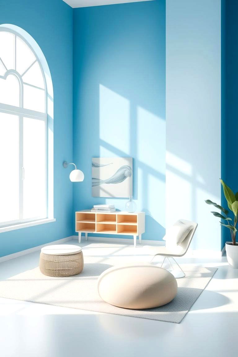 Airy Blue Minimalism - 24 Blue and White Bedroom Ideas