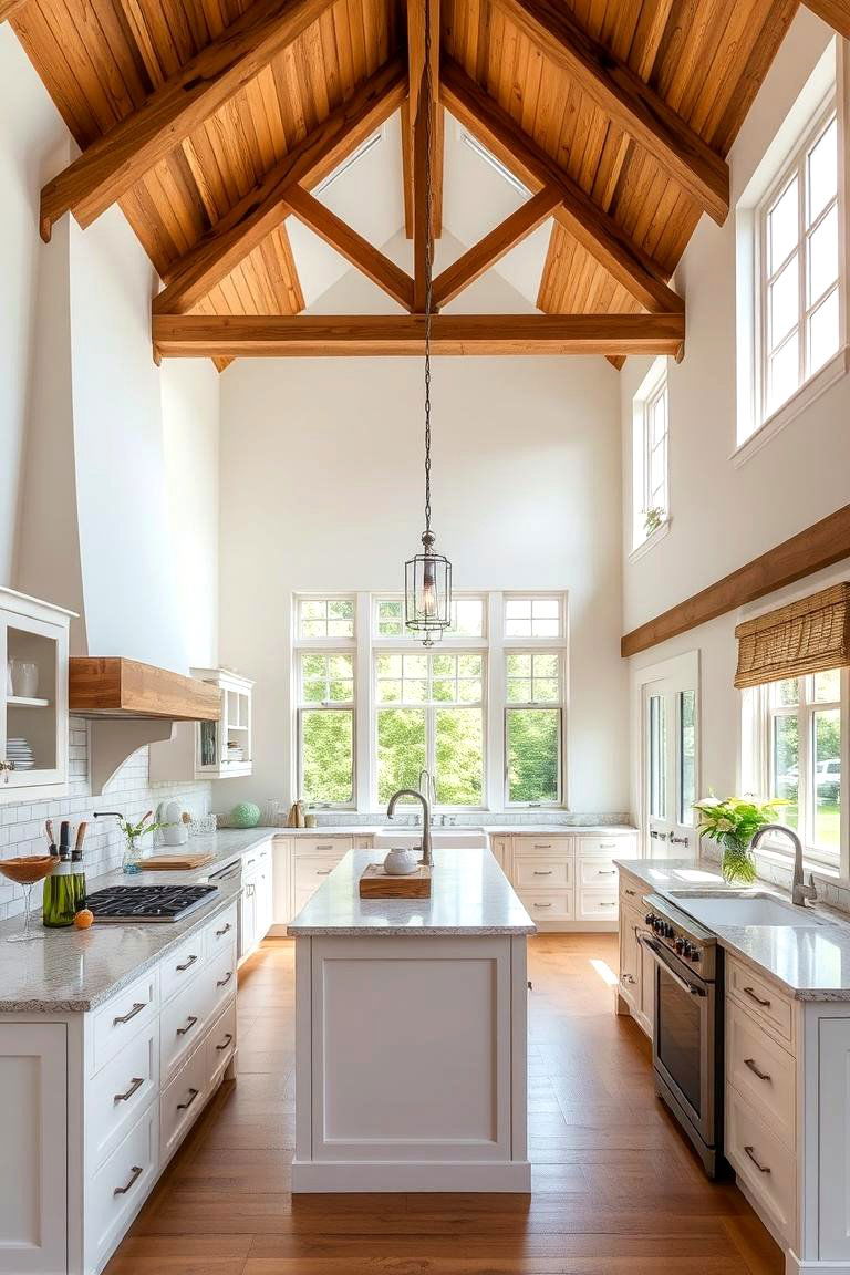 Airy Vaulted Ceiling - 24 Kitchen Ceiling Ideas