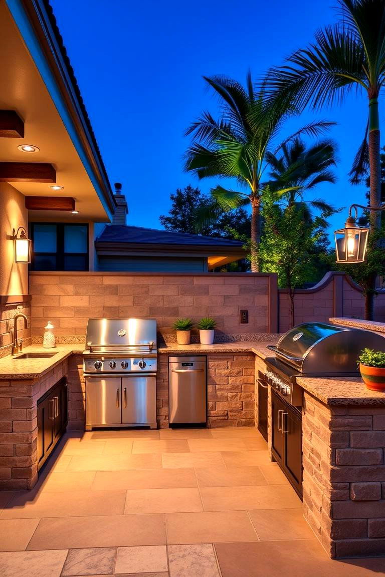 Al Fresco Kitchen and Barbecue - 24 L Shaped Backyard Ideas