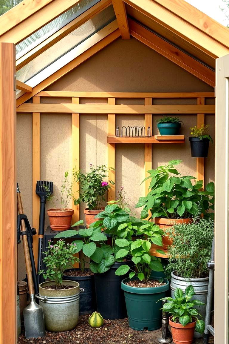All Season Garden Retreat Combo - 24 Greenhouse and Shed Combo Ideas