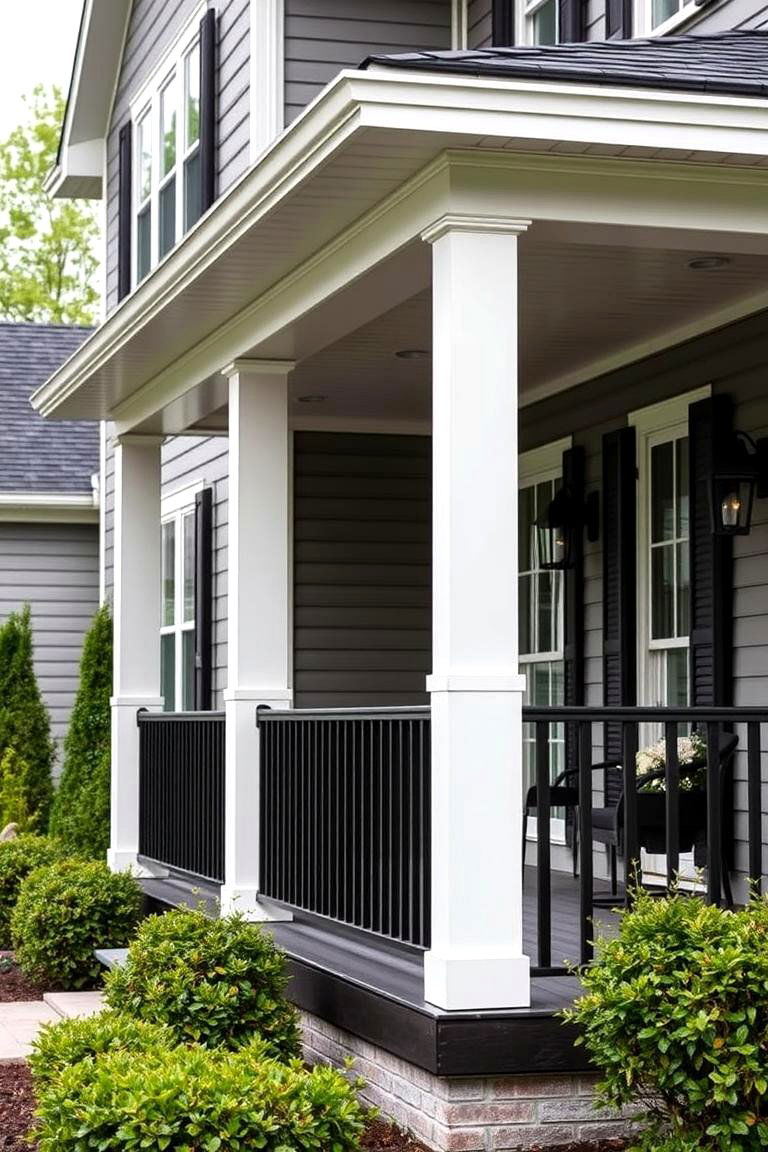 Allowing for Colorful Front Door Choices - 24 Grey House With Black Trim