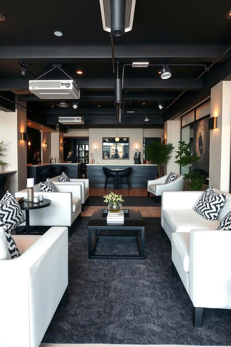 Alluring Black and White Lounge Areas - 24 Black and White Wedding Ideas