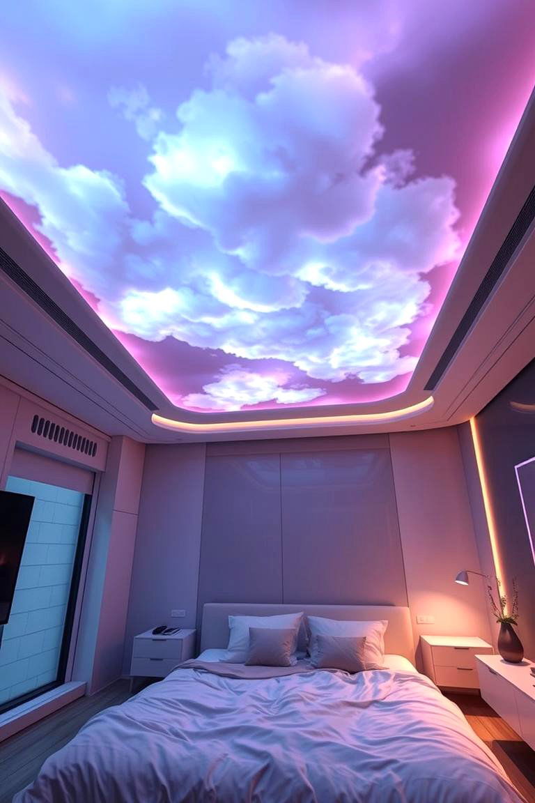 Ambient Cloud Projection Magic - 24 Cloud-Themed Bedroom Ideas