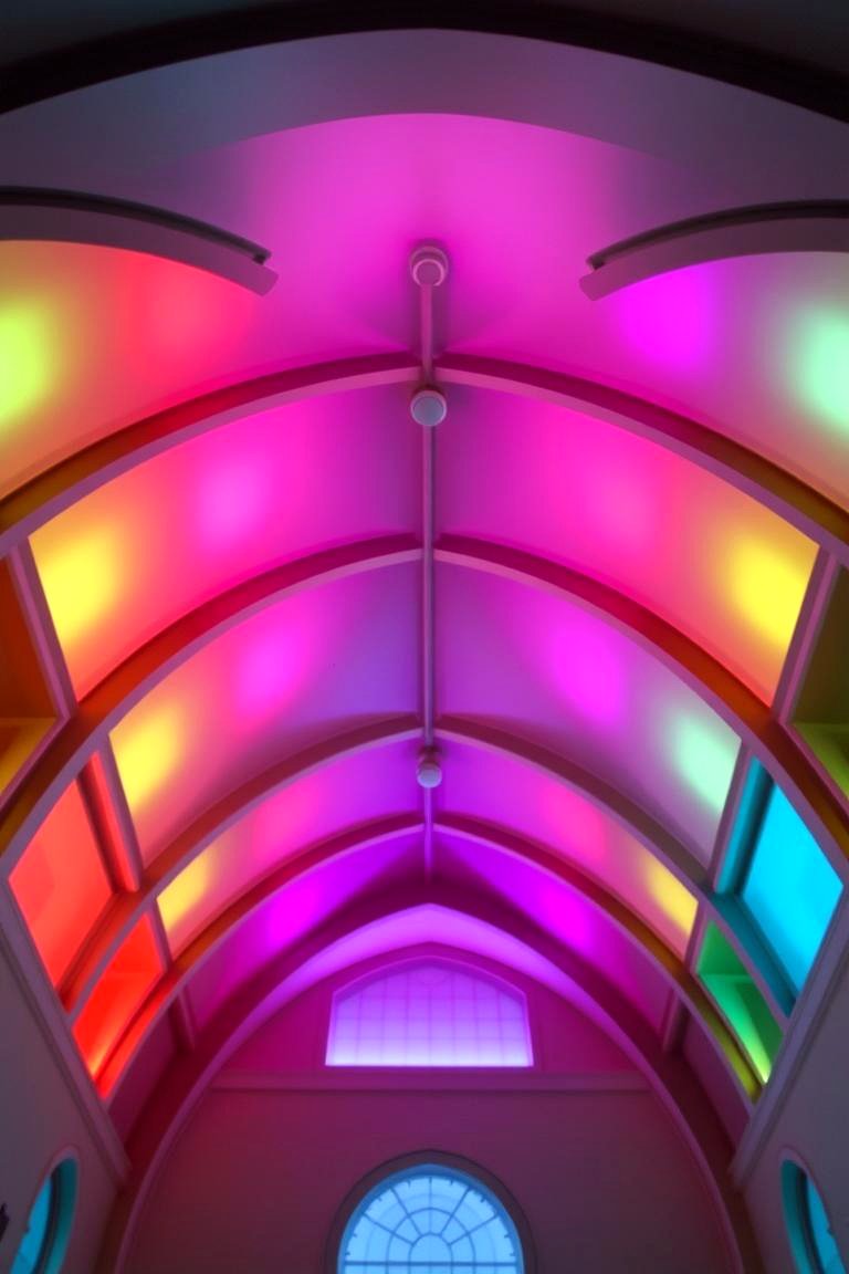 Ambient Color Shift Ceiling - 24 Cathedral Ceiling Ideas