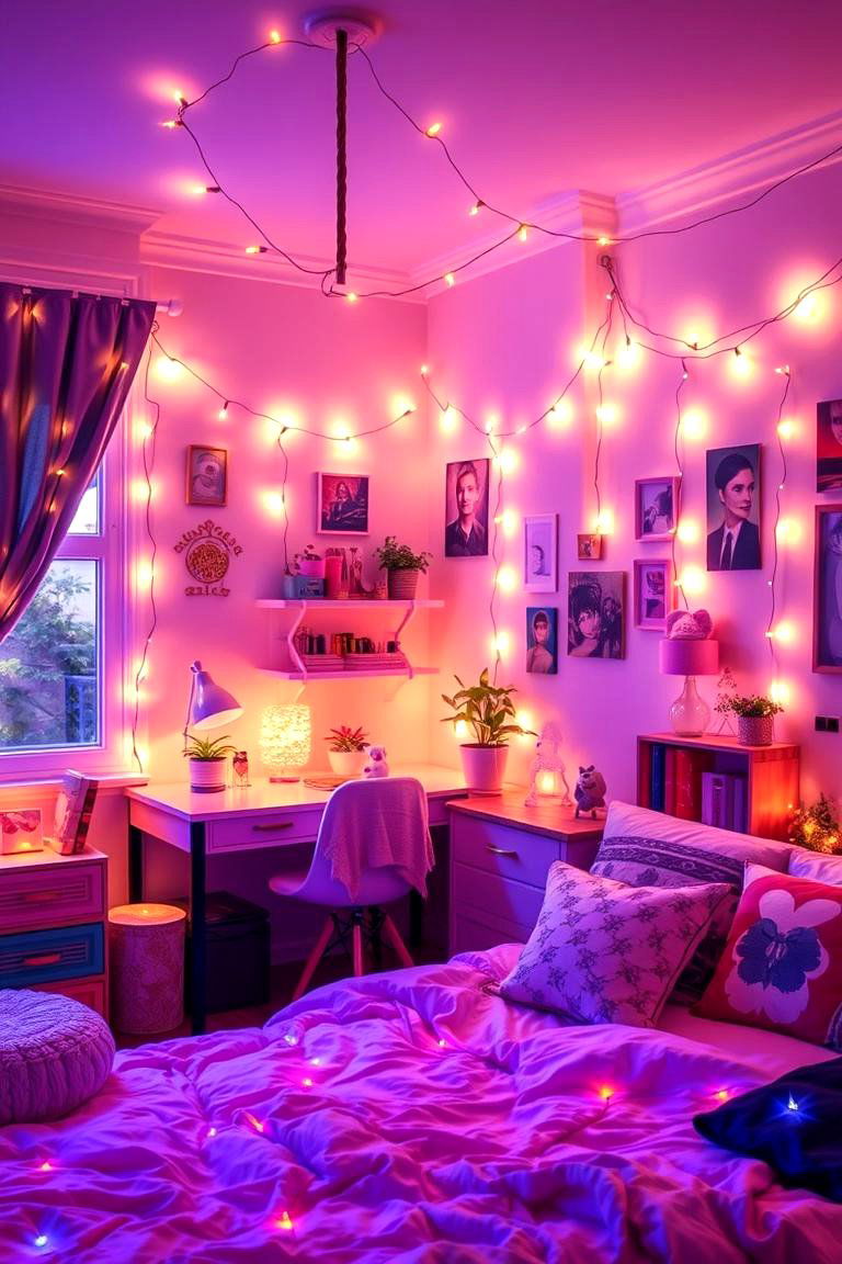 Ambient Fairy Light Magic - 24 Boho Teen Bedroom Ideas