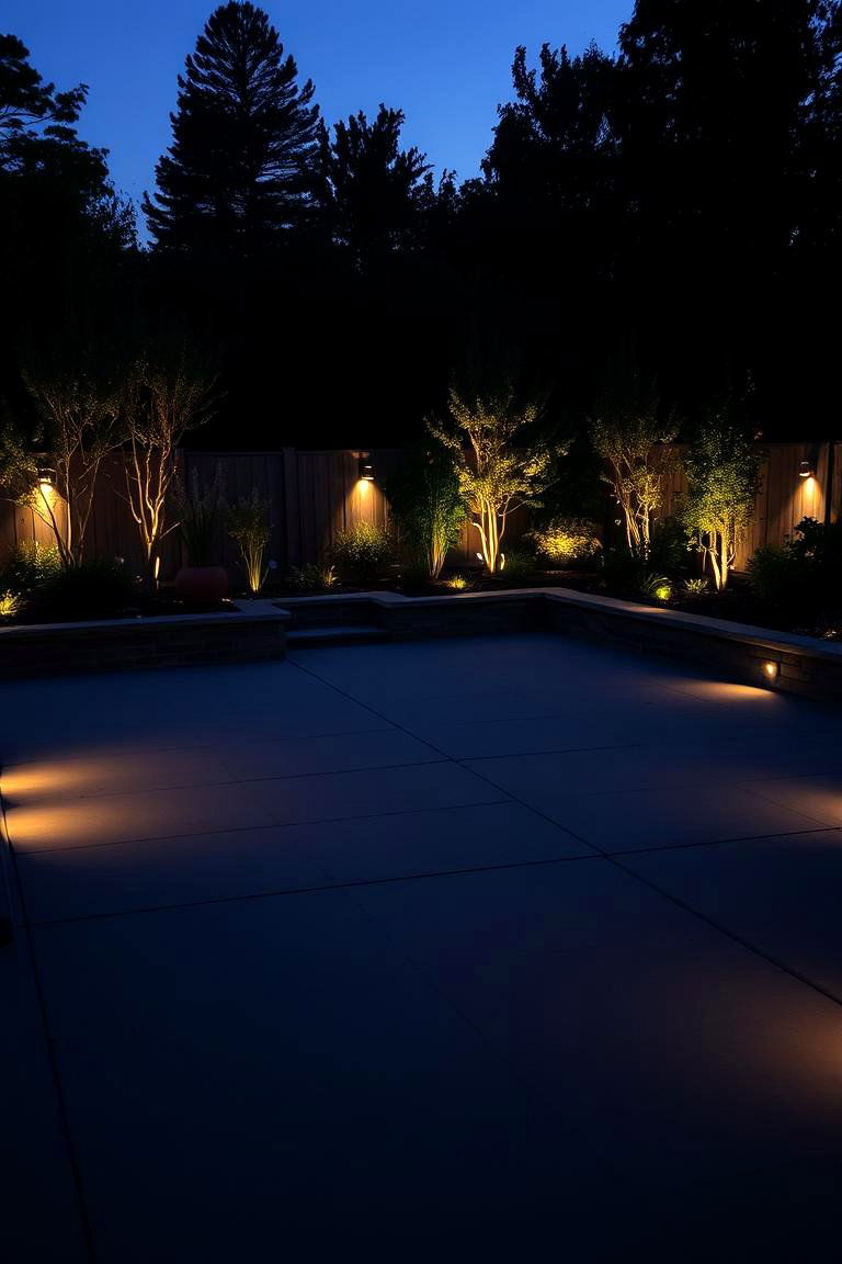 Ambient Garden Lighting - 24 black concrete patio ideas