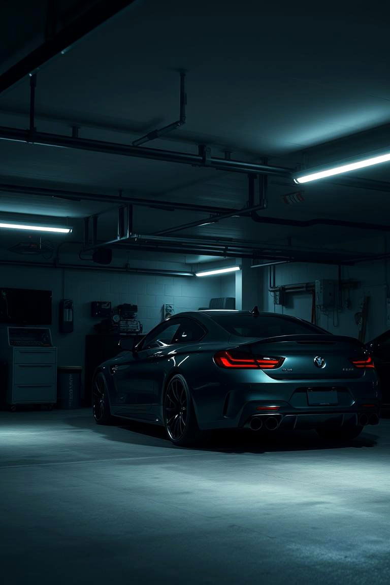 Ambient LED Black Lighting - 24 Black Garage Ideas