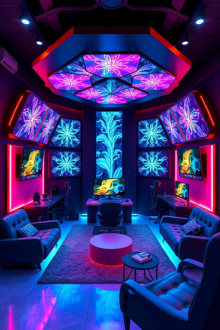 Ambient LED Gaming Sanctuary - 24 Luxury Game Room Ideas