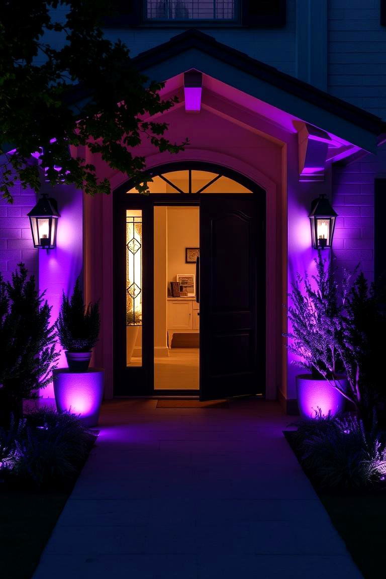 Ambient Lavender Accent Lighting - 24 Lavender Front Door Ideas