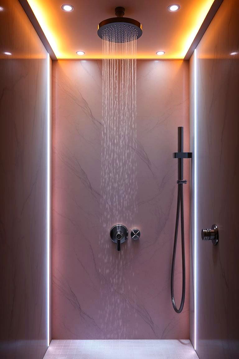 Ambient Lighting Accents - 24 Small Shower Ideas