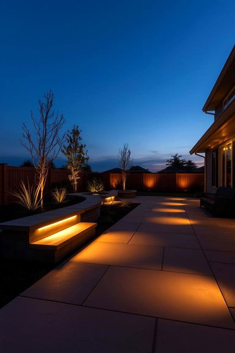 Ambient Lighting Ambiance - 24 Raised Concrete Patio Ideas