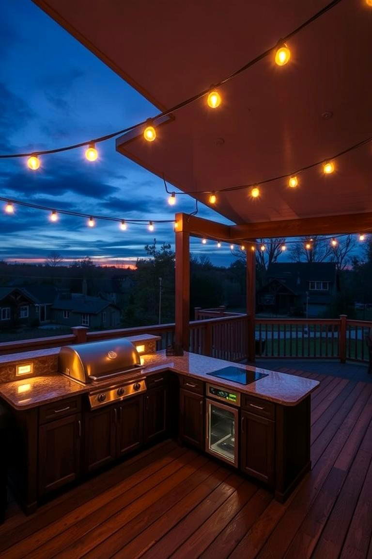 Ambient Lighting Design - 24 Outdoor Kitchen on Deck